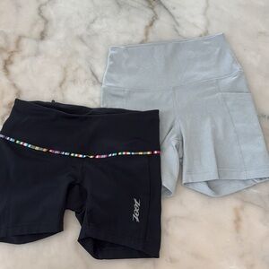 Zoot & Yogalicious LUX TRIBECA 5" HIGH WAIST SIDE POCKET BIKER shorts S set of 2